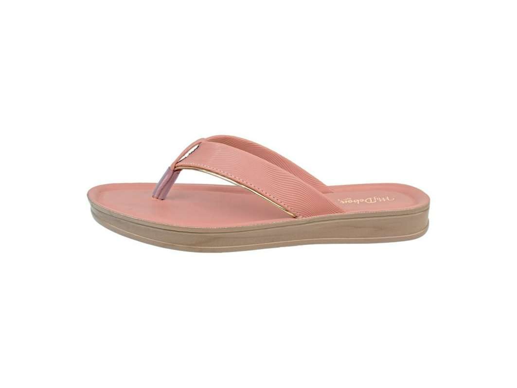 My Debon DL3058 Peach Ladies  V-strap Synthetic Leather Sandal  - UK 5