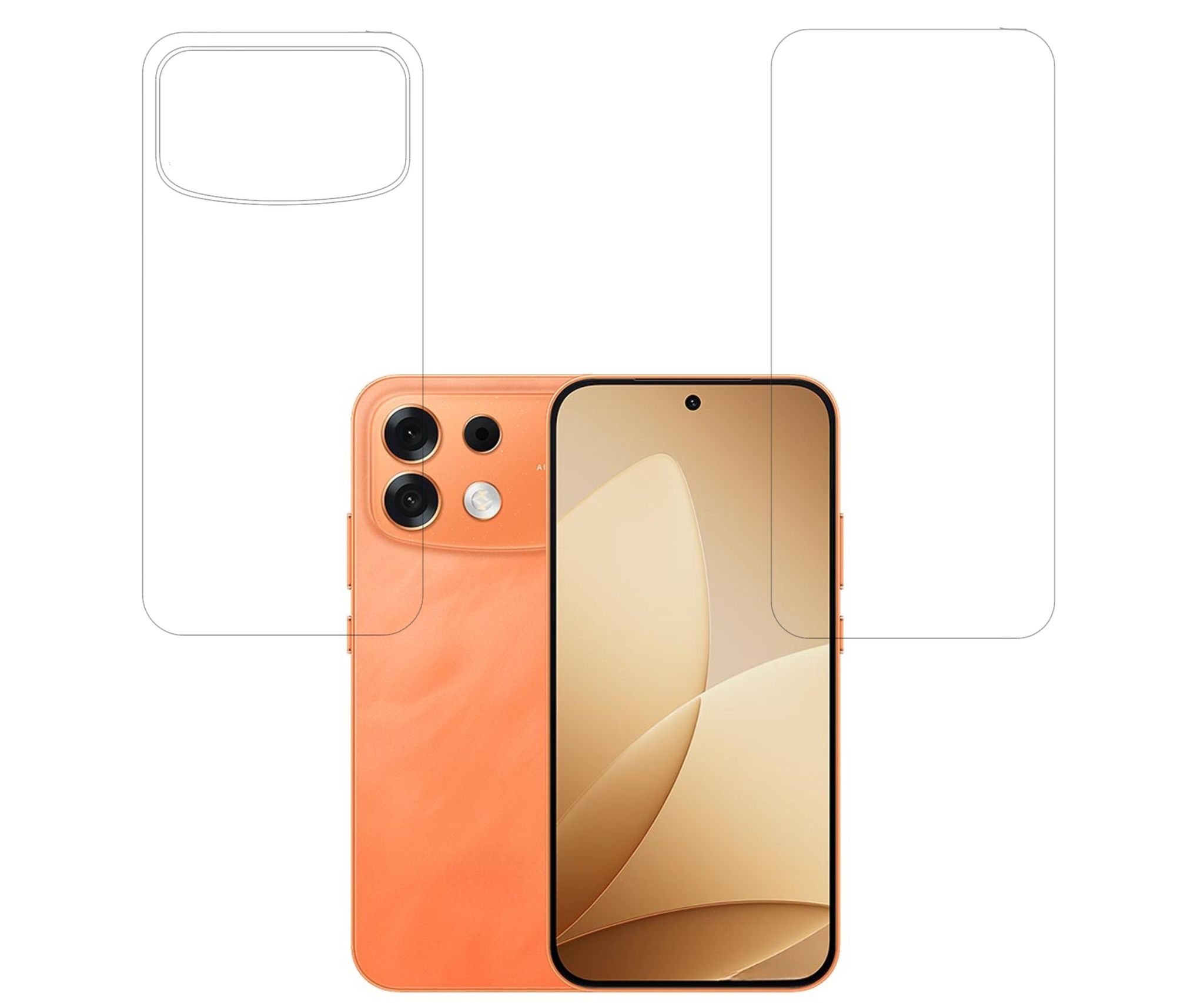 ISAAK Front and Back Screen Protector Compatible with OPPO F35 Pro (COMBO PACK)