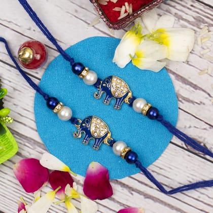Craftlayout Set Of 2 Handmade Elephant Designer Rakhi For Brother
