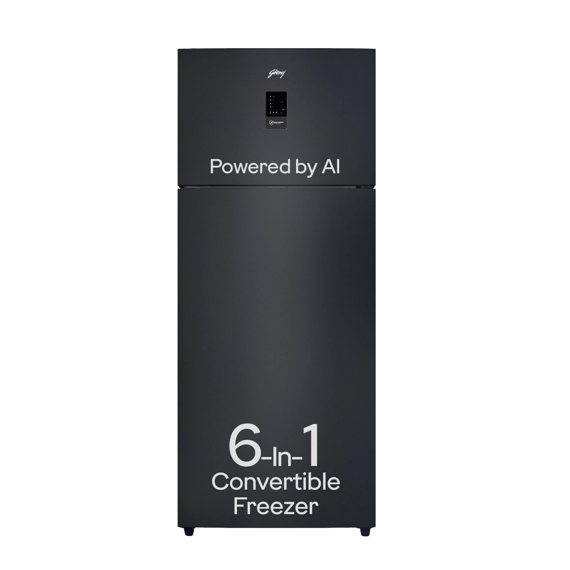 Godrej 436 L 2 Star With AI Tech, 95%+ Food Surface Disinfection With Nano Shield Technology Inverter Frost Free Double Door Regalis Refrigerator (RF EON 438B RCI MT BK, Matt Black)