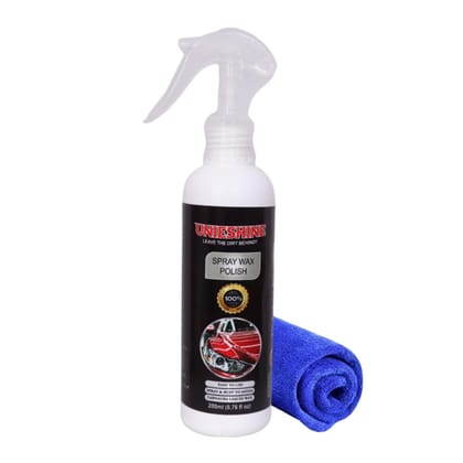 Unieshine Spray Wax Polish (200 Ml) for Car & Bike with Microfiber Cloth