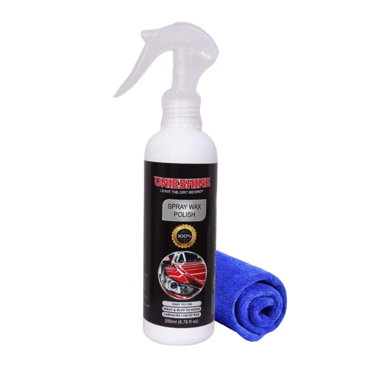 Unieshine Spray Wax Polish (200 Ml) for Car & Bike with Microfiber Cloth