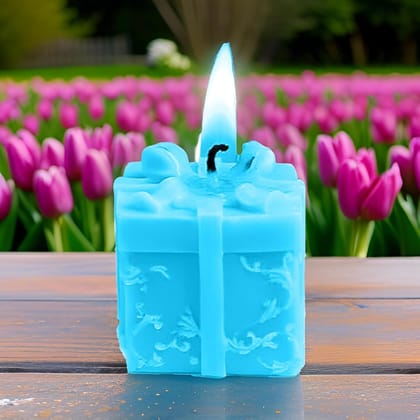 SS ENTERPRISE Organic Soy Wax Gift Shape Candle for Home Decor | Scented Aromatic Fragrance Candles | Smoke-Free Pillar Candles (Pack of 1, Blue) SS ENTERPRISE Organic Soy Wax Gift Shape Candle for Home Decor | Scented Aromatic Fragrance Candles | Smoke-Free Pillar Candles (Pack of 1, Blue)