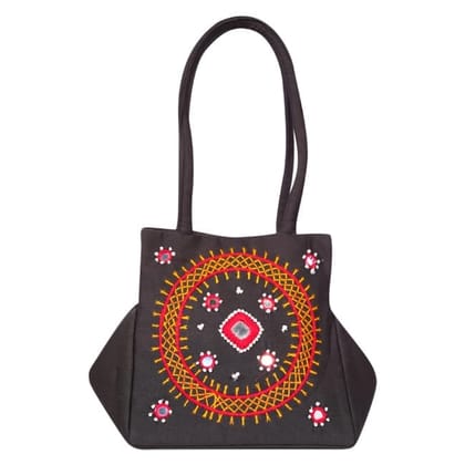 Banjara Hand Stitched Samosa Small Bag For Multipurpose Use Black Color Banjara Hand Stitched Samosa Small Bag For Multipurpose Use Black Color
