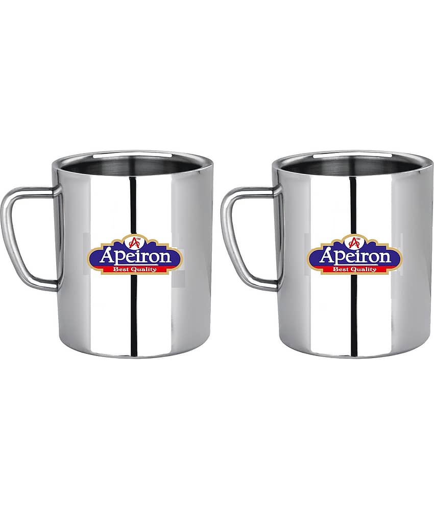 APEIRON Steel Sobar Mug set Tea Cup 2 Pcs 300 ml