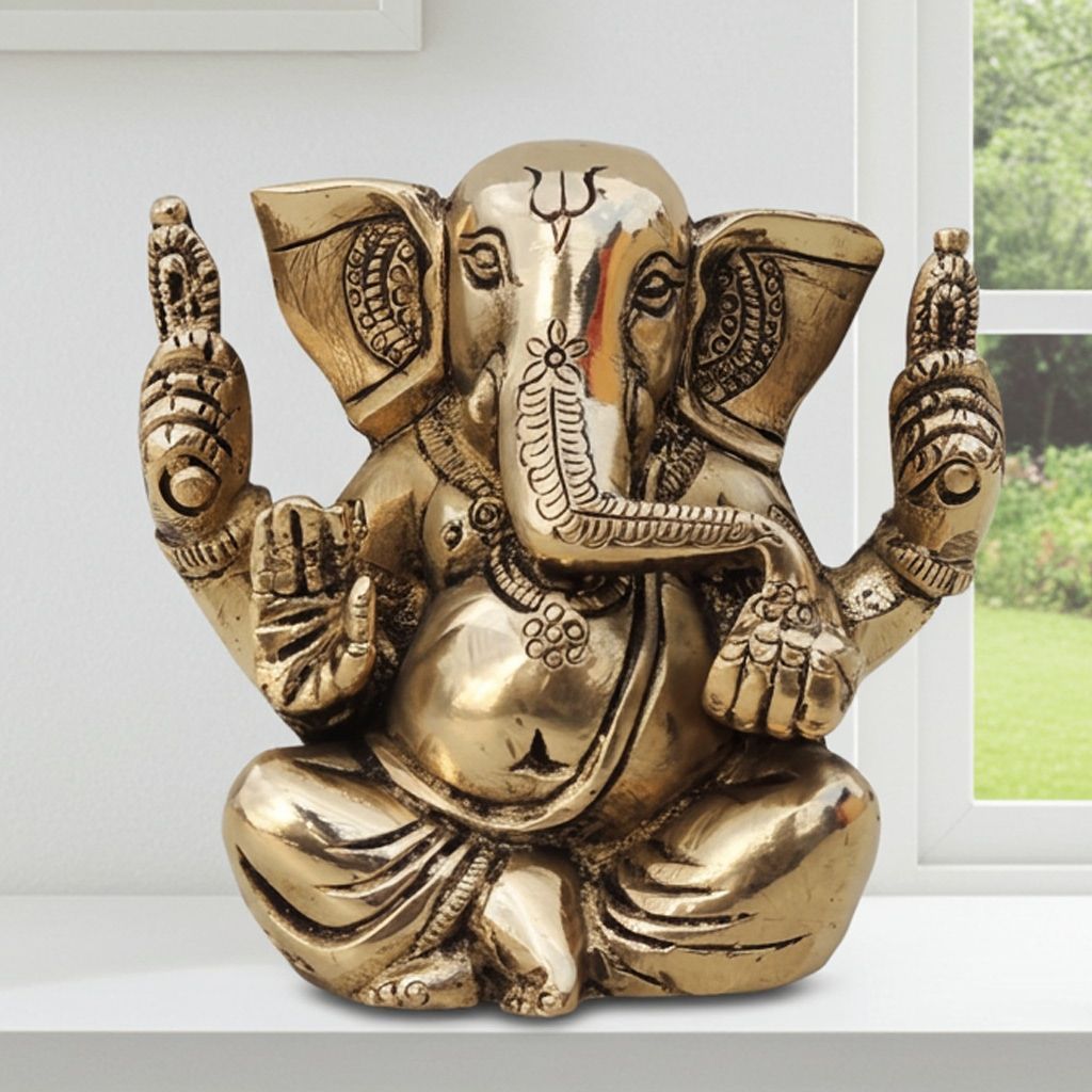 Brass Showpiece Ganesh Ji Statue (BSMAS1241 D)