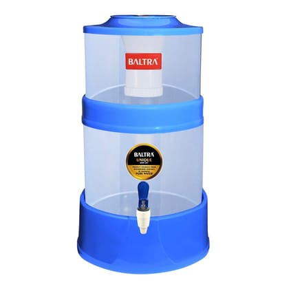 Baltra Unique Gravity Water Purifier | UF Technology Based | Non-Electric & Chemical Free | Counter Top | 15L Storage | Blue