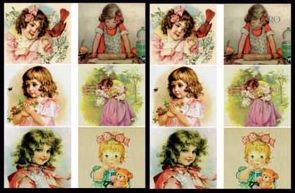Brand Zero Luxury Speciality Decoupage Paper - Vintage Cute Baby 2 Tiles