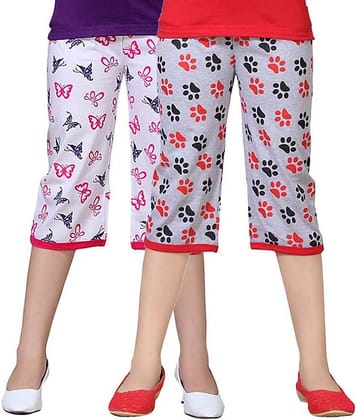 Sini Mini Girls Cotton Capris ( Multi )