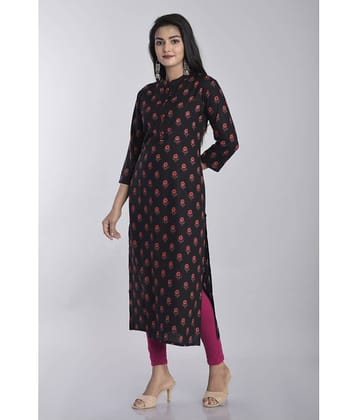 Kbz Black Rayon Straight Kurti - Single