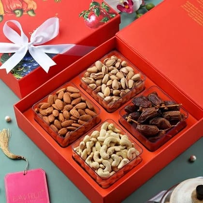 Orange Gift Box of Exotic Dry Fruit