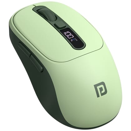 Portronics Toad 9 Wireless Bluetooth Mouse, Dual Wireless (BT + 2.4GHz), Smart LED Display - Green