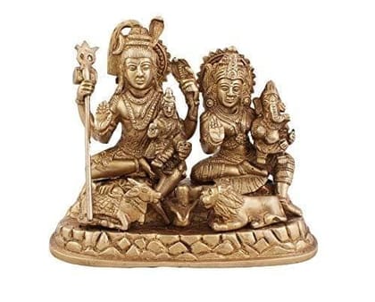Arihant Craft� Hindu God Shiva Parivar Idol Sculpture Hand Work Showpiece � 16.5 cm (Brass, Gold) Arihant Craft� Hindu God Shiva Parivar Idol Sculpture Hand Work Showpiece � 16.5 cm (Brass, Gold)