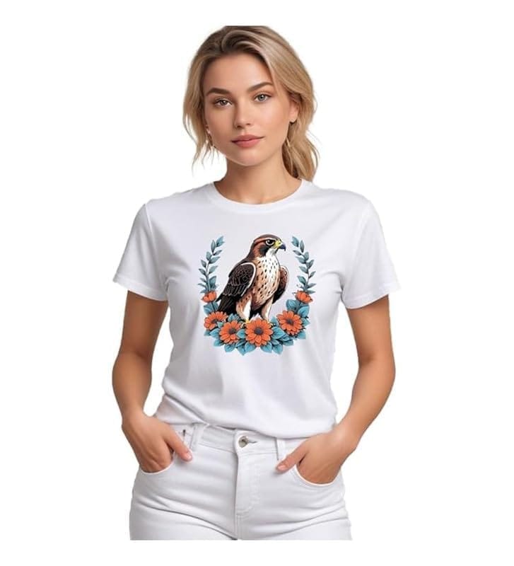 Women's Polyester Solid Printed Round Neck Half Sleeve T-Shirt (White, S)-PID55661