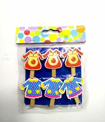 Wooden Photo Clips - Baby Dress 4 - 6 Pcs Set
