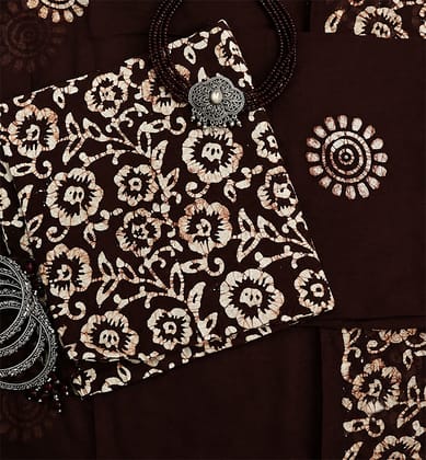 Handcrafted Batik Print 3 Piece Unstitched Cotton Suit set