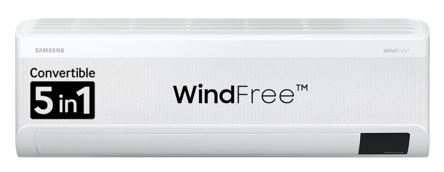 Samsung 1.5 Ton 3 Star Wind-Free Technology Inverter Split AC (Copper, Convertible 5-in-1 Cooling Mode, Anti-bacterial Filter, 2023 Model AR18CYLAMWK White) Samsung 1.5 Ton 3 Star Wind-Free Technology Inverter Split AC (Copper, Convertible 5-in-1 Cooling
