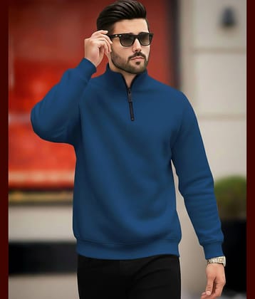 AUSK Fleece Turtle Neck Men's Sweatshirt - Teal Blue ( Pack of 1 )