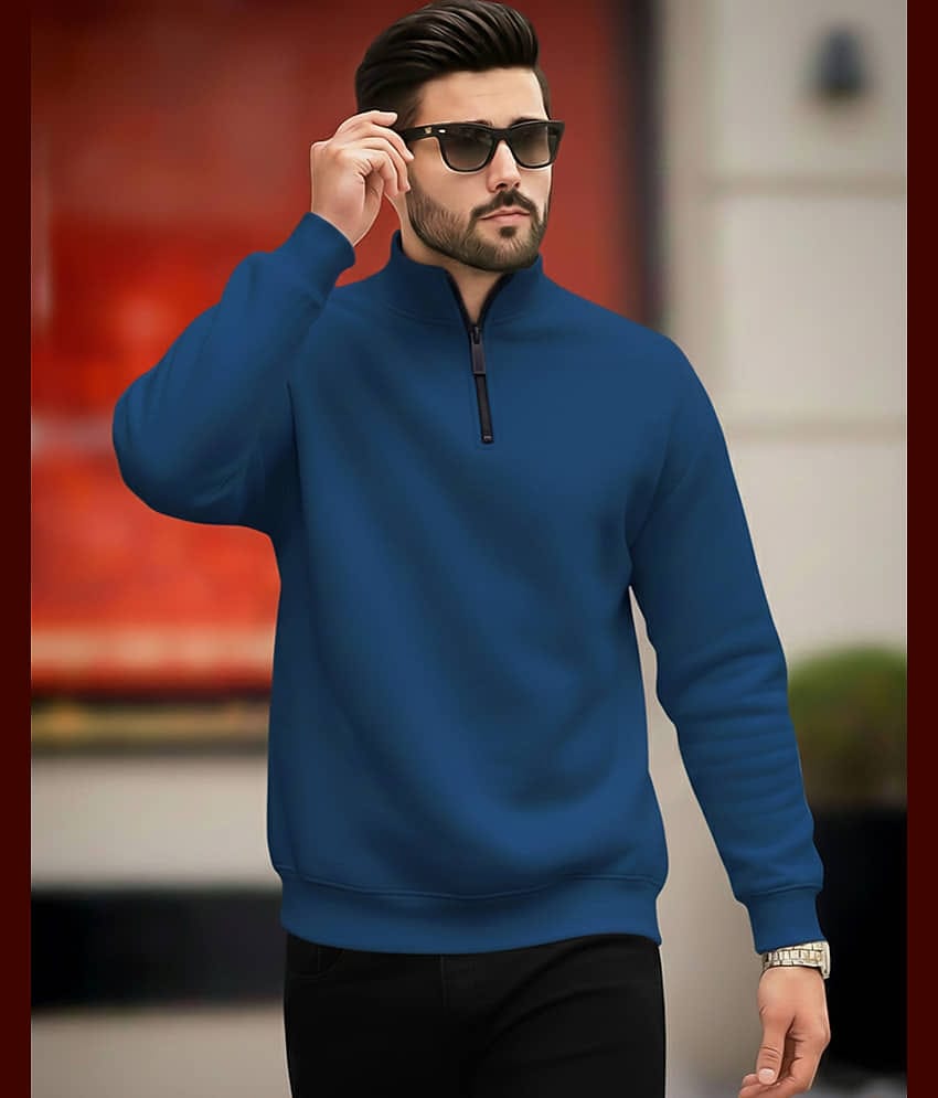 AUSK Fleece Turtle Neck Men's Sweatshirt - Teal Blue ( Pack of 1 )
