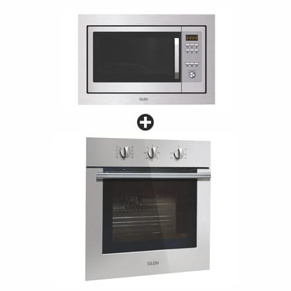 Built in Oven with Turbo Fan 65Ltr Multi-function (660 MRT)  + Built In Microwave with Grill Touch Controls Stainless Steel 25Ltr (MO 677)