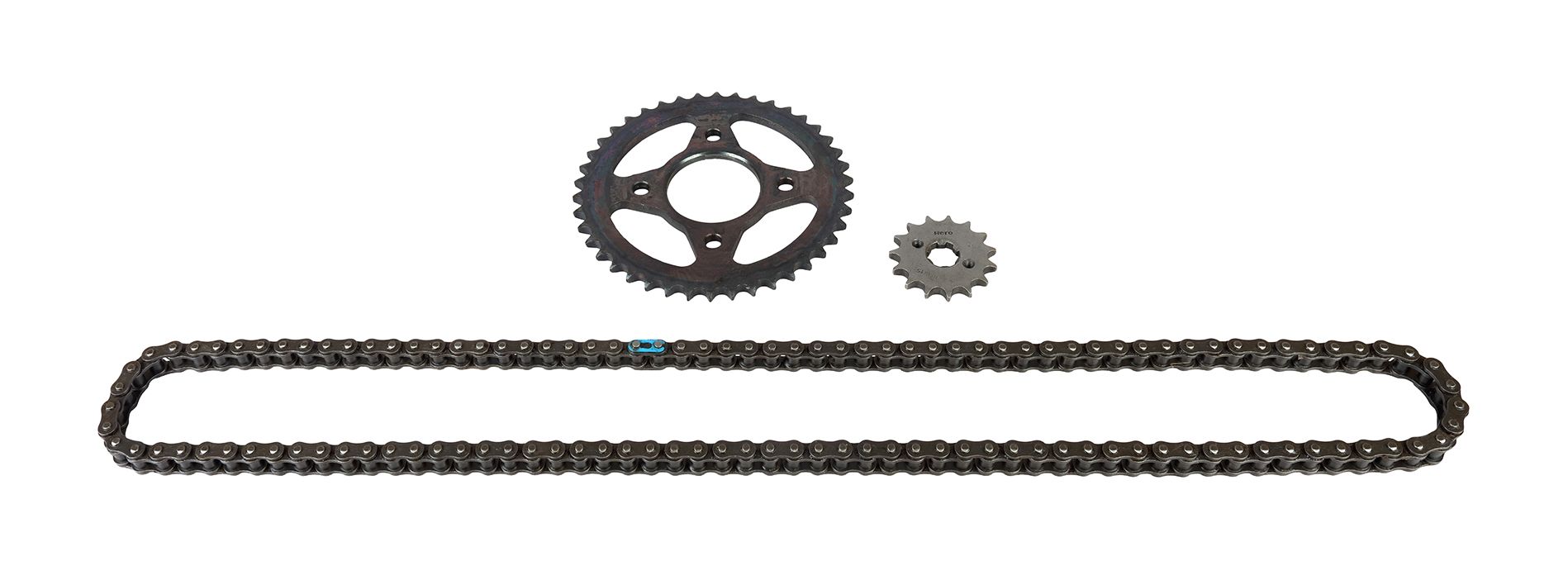 Hero Genuine Chain Sprocket Kit for Achiever 150 | High Carbon Steel | Maximum Power Transfer | OEM Fit | Heat Treated Durability | Smooth Ride Performance - 20K910S