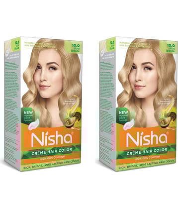 Nisha Creme Hair Color Ultra Blonde 150g Pack of 2, Permanent Hair Colour for Women & Men, Long Lasting Hair Color
