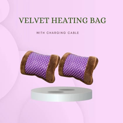 Velvet Heating Bags with Charging Cabel for Pain Relief  Heating Pads, Heat Pouches, Electric Hot Water Bags for Shoulder, Back & Neck Pain Relief- Pack of 1 (Multicolor).