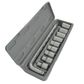 DHRUVINSRI 10-Piece 3/8 in. Drive Standard Socket Wrench Set – 6 Pt. Wrenches for Precision and Durability in DIY and Use