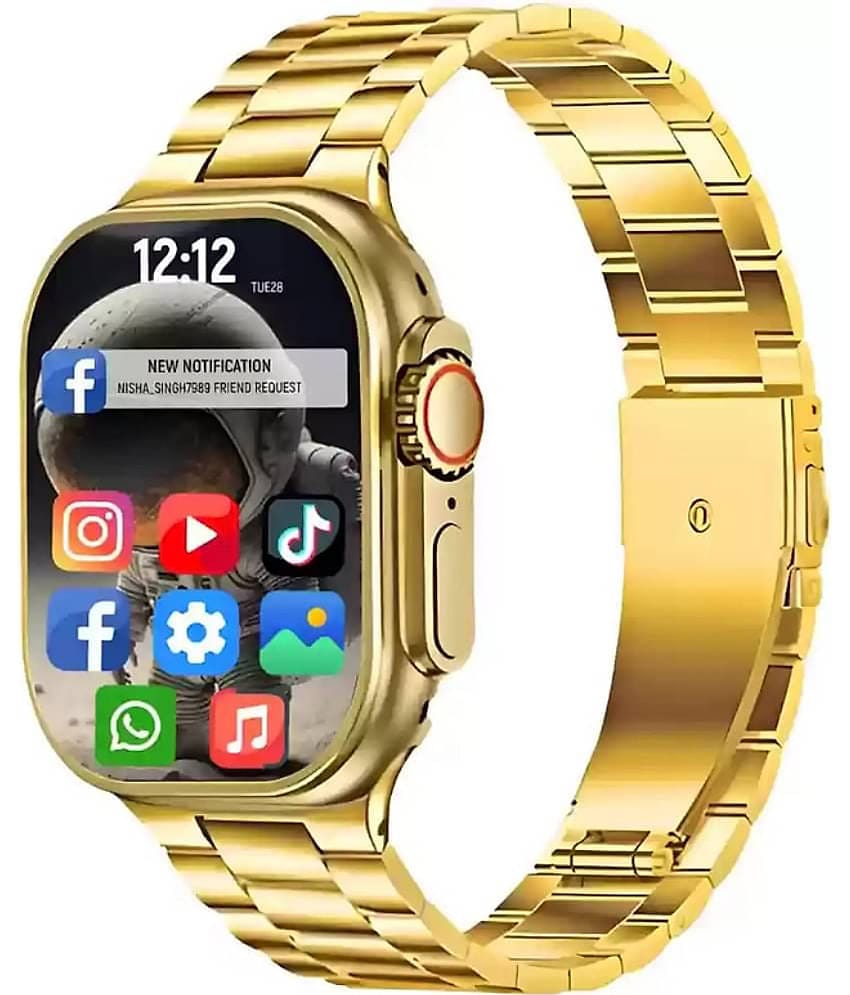 HEDU Ultra Max Smart Watch 24k Gold 2.01 Inch HD Smartwatch Smart Watch | Sleep Monitor | Distance Tracker | Calendaring | Sedentar