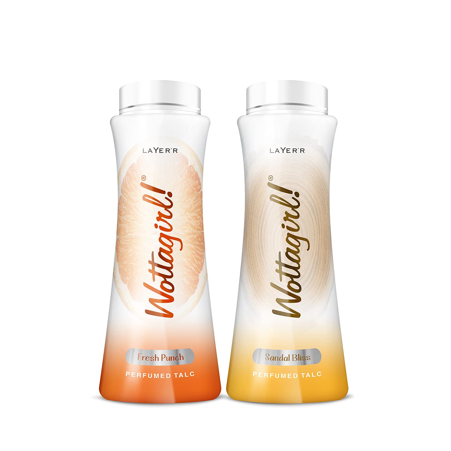 Layer'r Wottagirl Fresh Punch | Sandal Bliss Perfumed Talc for women,100g combo | Pack of 2