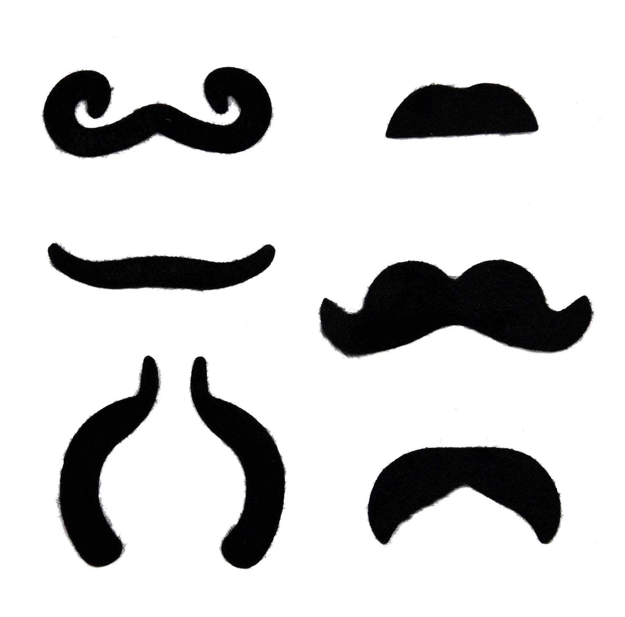 Black Fake Moustache Kit - 6PC