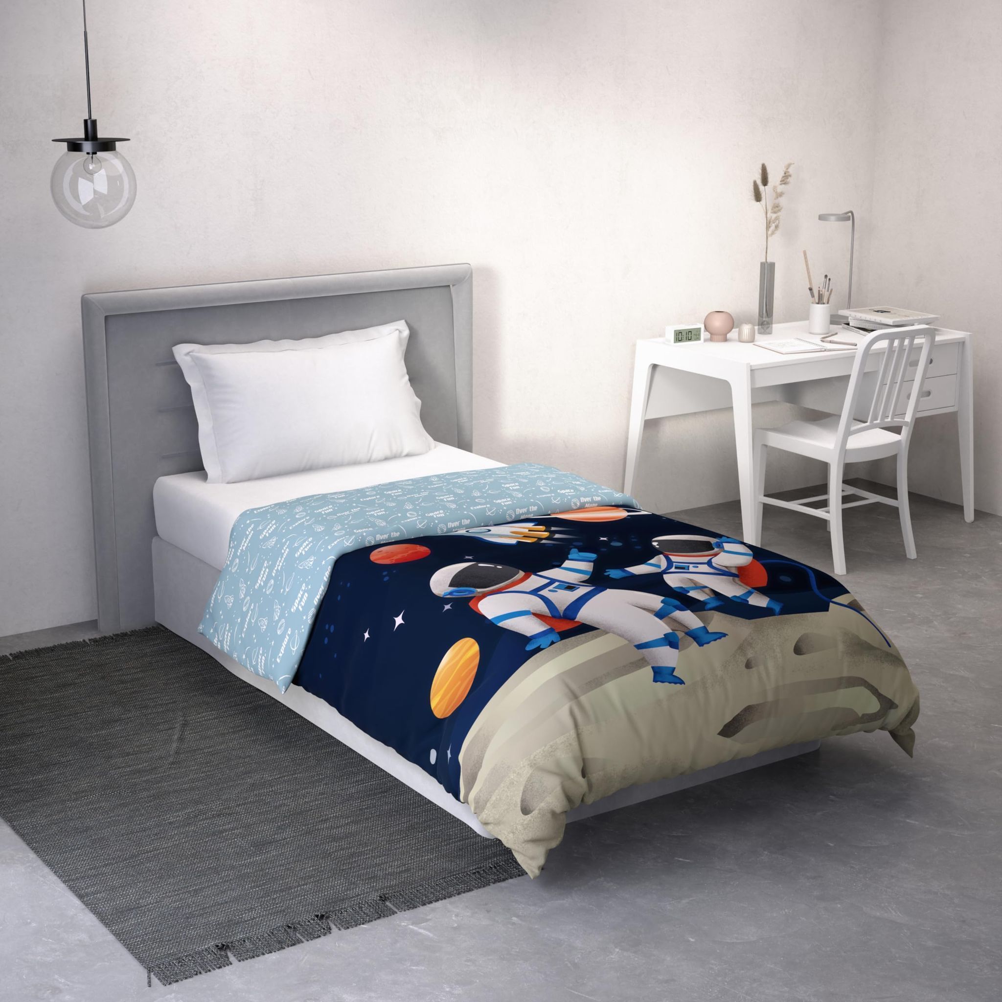DDECOR - Little Brats Collection 100% Cotton Conversational Pattern 136TC Single Quilt|152 CM X 229 CM| - Blue