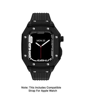 Panther - Armor Stainless Steel Apple Watch Strap with Case - Black 45 MM Panther - Armor Stainless Steel Apple Watch Strap with Case - Black 45 MM