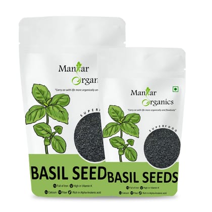 ManHar Organics Raw Basil Seeds 750gm for Weight management ( pack of 2, 500gm + 250gm) ManHar Organics Raw Basil Seeds 750gm for Weight management ( pack of 2, 500gm + 250gm)