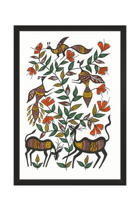 Wild Harmony: Framed Gond Art of Nature & Grace