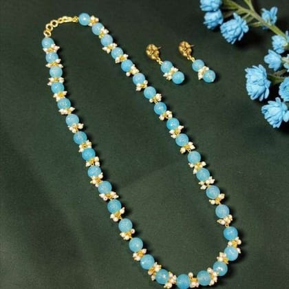 Agate and Loreal Pearl Necklace Set for Women