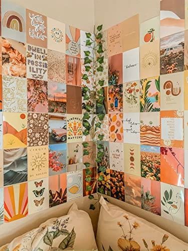 set of 63 Indie 90s Aesthetic Wall Collage Kit, VSCO, Girl Room Decor, Dorm Decor, Photo Collage Kit, Wall Collage