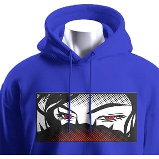 BULL CLOTHING Men's Mysterious Eyes Dark Blue Hoodie Graphic Design  280 GSM Fleece for Softness and Comfort (S)