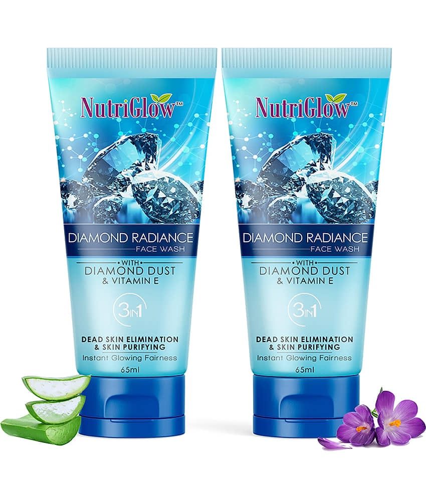 NutriGlow Diamond Radiance Face Wash Fresh Feel With Vitamin E For Skin Brightening & Anti-Ageing, 65ml (Pack of 2)