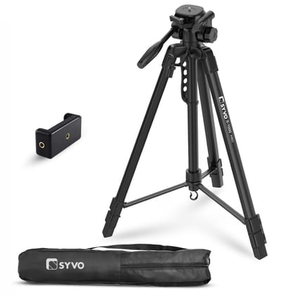 Syvo S -1000 PRO 67 Inch (170CM) Tripod for DSLR, Camera | Operating Height: 5.57 Feet| Maximum Load Capacity up to 5kg | Portable Lightweight Aluminum Tripod 360 Degree Ball Head | Carry Bag (Black) Black
