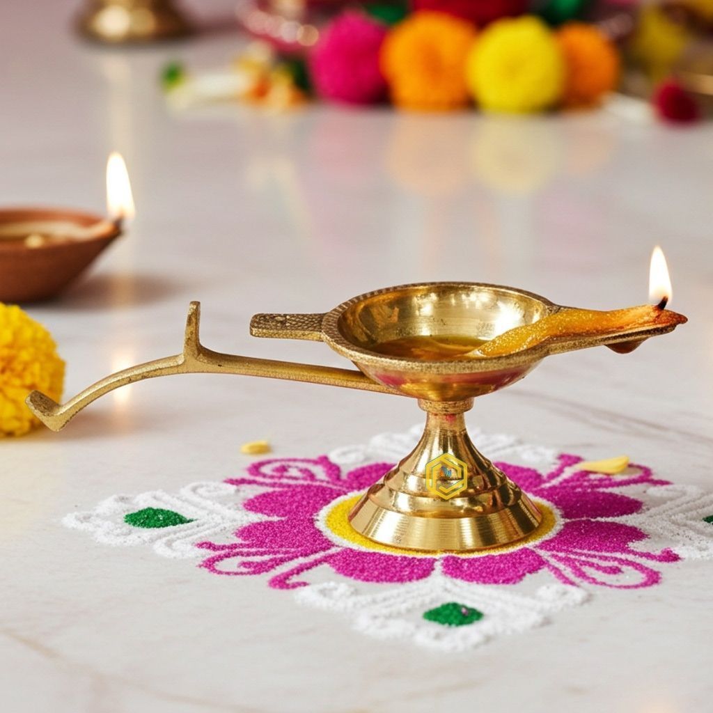 Brass EK batti Arti Deepak No. 2 (ZMAS145 B)
