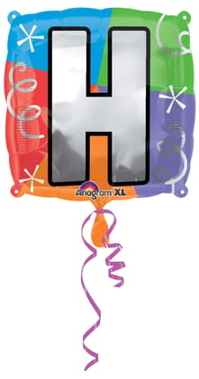 Letter H Quad Shaped Balloon - Helium Quality - 18 inches - 1PC