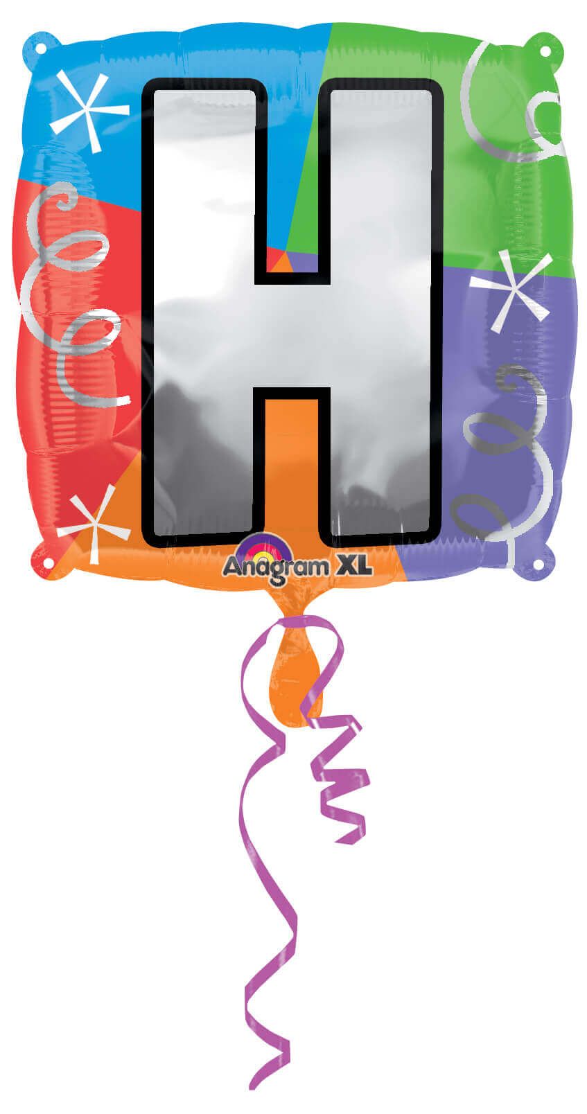 Letter H Quad Shaped Balloon - Helium Quality - 18 inches - 1PC