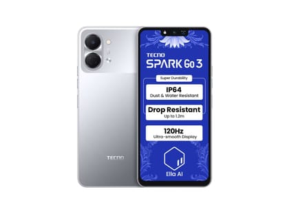 Tecno Spark Go 3 Smartphone, 4GB RAM, 64GB Storage - Titanium Grey Tecno Spark Go 3 Smartphone, 4GB RAM, 64GB Storage - Titanium Grey