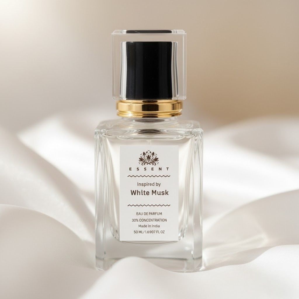 Essent Perfumes White Musk Eau de Parfum (EDP) – Clean White Musk Powdery Long Lasting Perfume – Unisex Fragrance