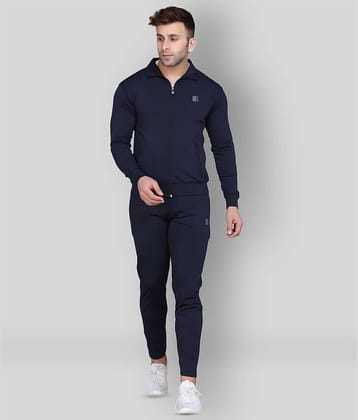 PRAUME - Navy Blue Polyester Slim Fit Solid Men's Sports Tracksuit ( Pack of 1 )