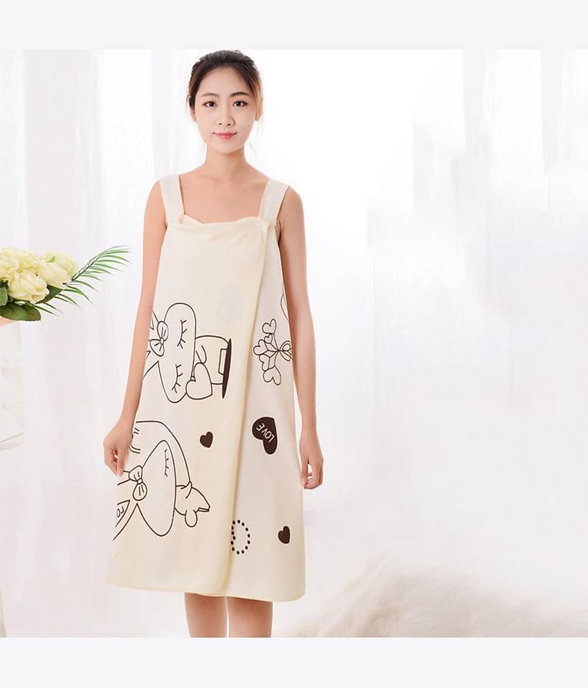 Poorak Yellow Free Size Bathrobe ( Pack of 1 )