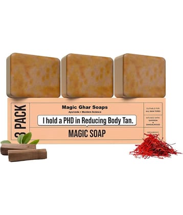 GOVAGGY Skin Whitening Ghar Soaps Sandalwood Saffron Magic Soap Soap for All Skin Type ( Pack of 3 )