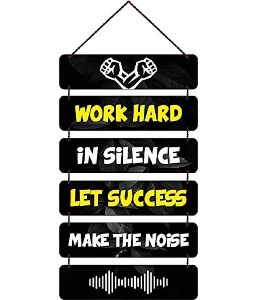 KAAF Wood Motivational Rectangular Decorative Plate Multi - Pack of 1