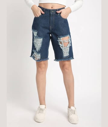 Bene Kleed Cotton Hot Pants - Blue Single